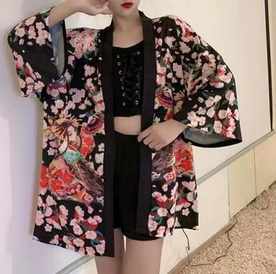 New Digital Printed Japanese Harajuku Kimono Robe Poncho Pajama Cardigan