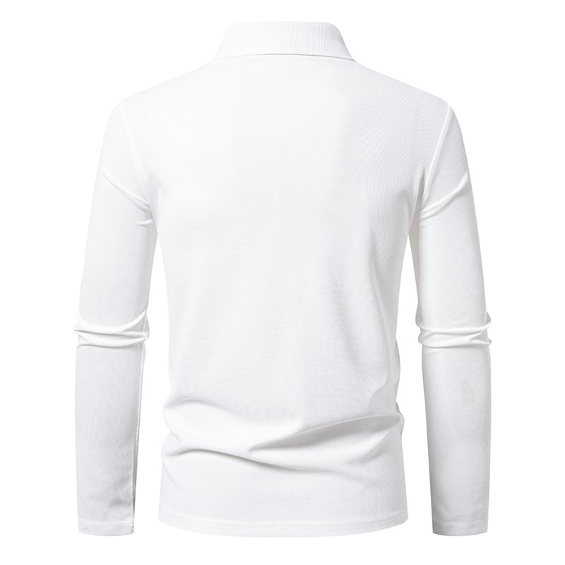 Fashion Paisley Color Block Men's Polo Shirts Solid Color Long Sleeve Polo Shirts For Men New Autumn Social Business Polos Male