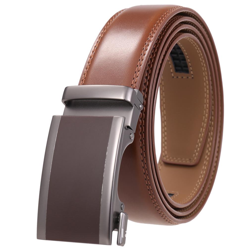 1Pcs Two-Layer Belt, Automatic Buckle Belt, Men'S Casual Belt Ly36-3 3050-1