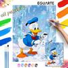 Digital Oil Painting Art Kit Donald Duck Winter Snow Scene Handmade Coloring Painting Home Decor