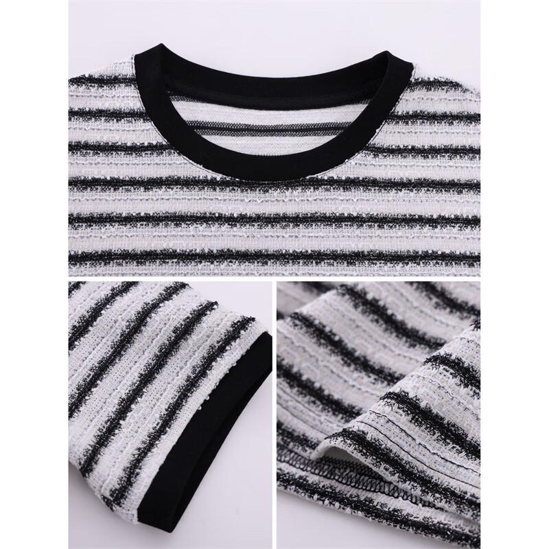 Women's Elegant Striped Short-Sleeve T-Shirt