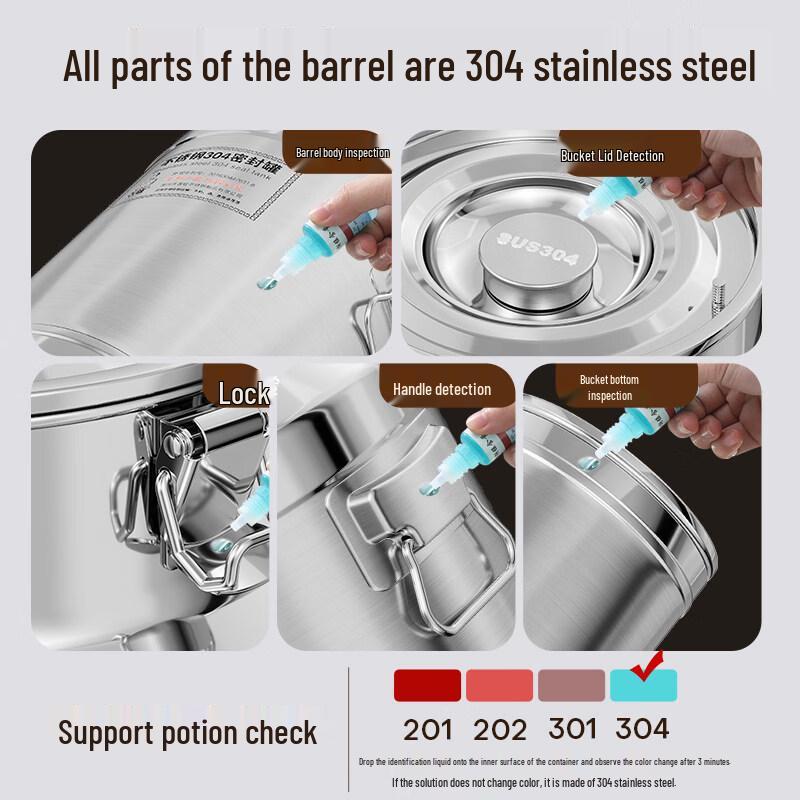 Food-Grade 304 Stainless Steel Storage Barrel