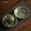 Ceramic Tea Tray Hand-Pinching Flower Pot Tray Stove Tea Cooking Ideas Accessories Pot Mat Fruit Plate Serving Trays Tea Table