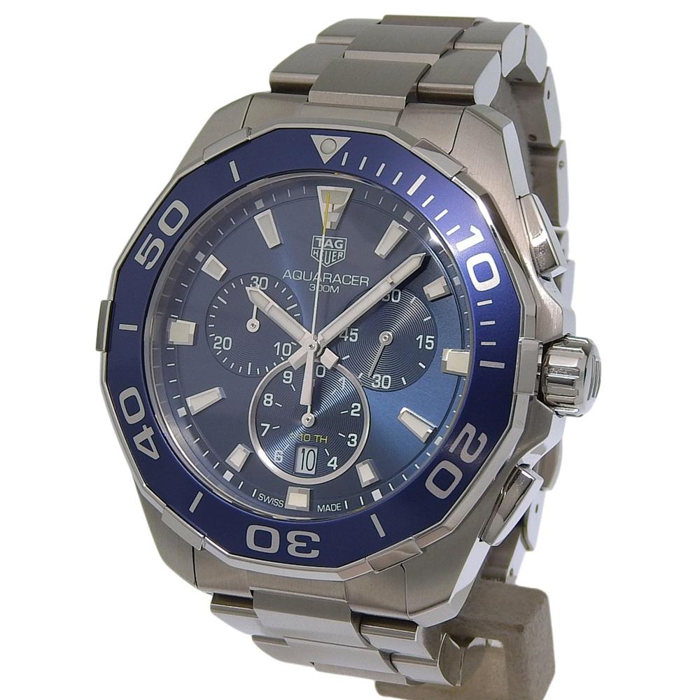 Tag Heuer Aqua Racer 300M Watches CAY118B.BA0927 NavyDial Stainless Steel Quartz Chronograph Mens Used