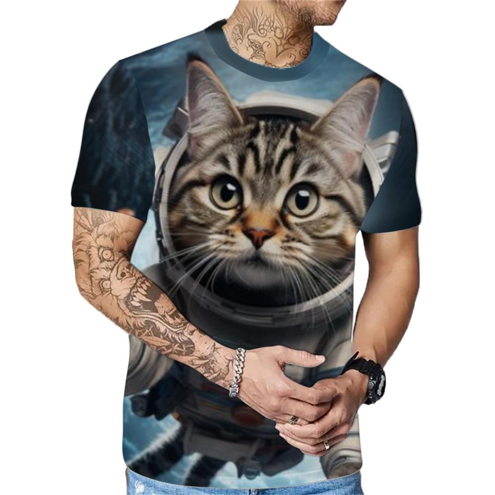 Cat Cute Pattern Men Summer Sportwear T-shirts O Neck Short Sleeve 3d Printed T Shirt Casual Breathable Tops