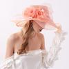New European beautiful woman summer big flower mesh fashion hat seaside sun protection beach sun hat sun gift hat