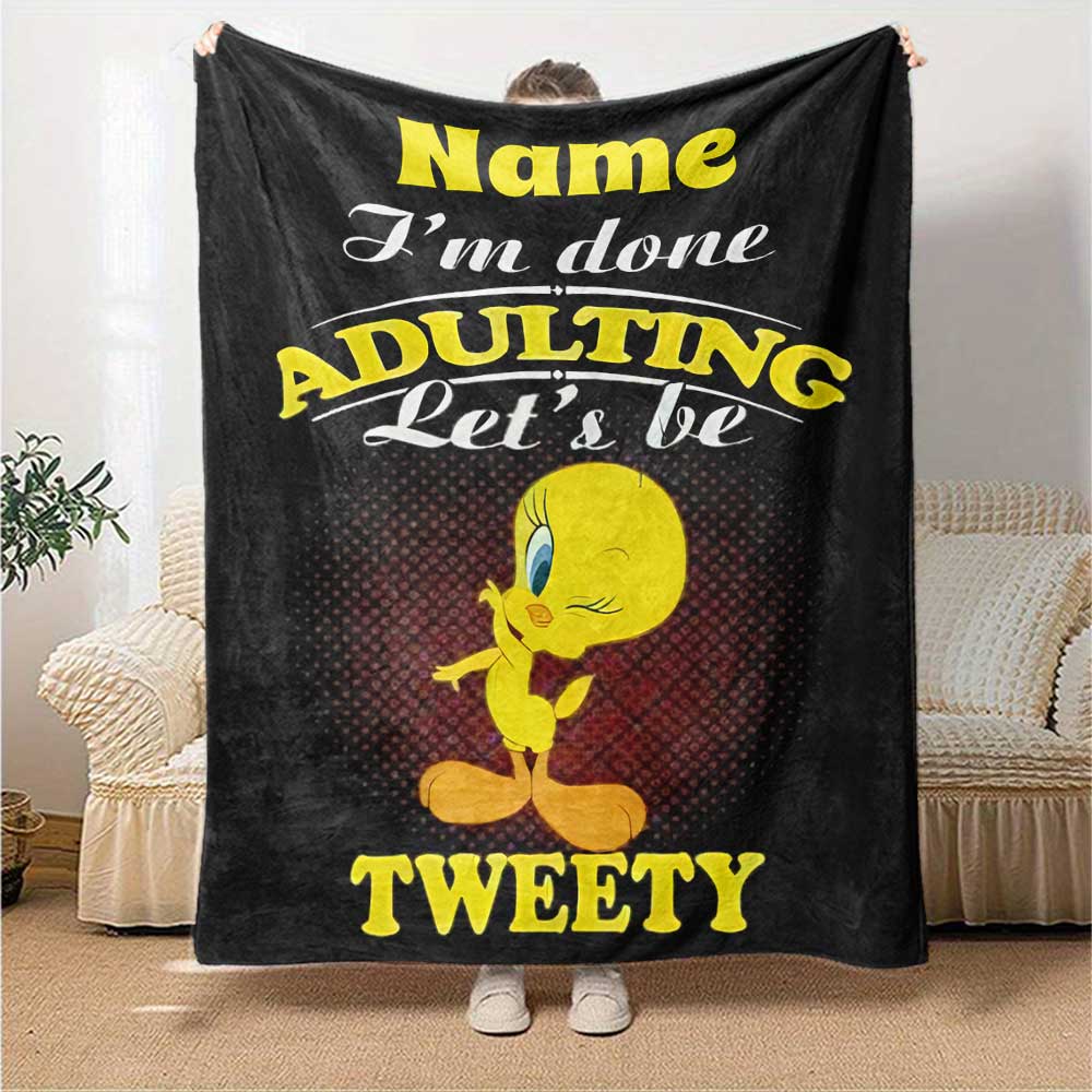 Warner (34) Customize Your Name Blanket Cozy Personalized Blanket Soft & Cozy Great for Bedding Picnics Nap Living Room Four Seasons Multipurpose