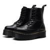 Britské punkové motocyklové boty s 8 dírkami: Dvoudílné nošení Robustní platforma se zipem vpředu - Módní unisexové celoroční boty pro