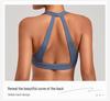 Cross-Strap Halter Neck Yoga Bra for Running and Fitness
