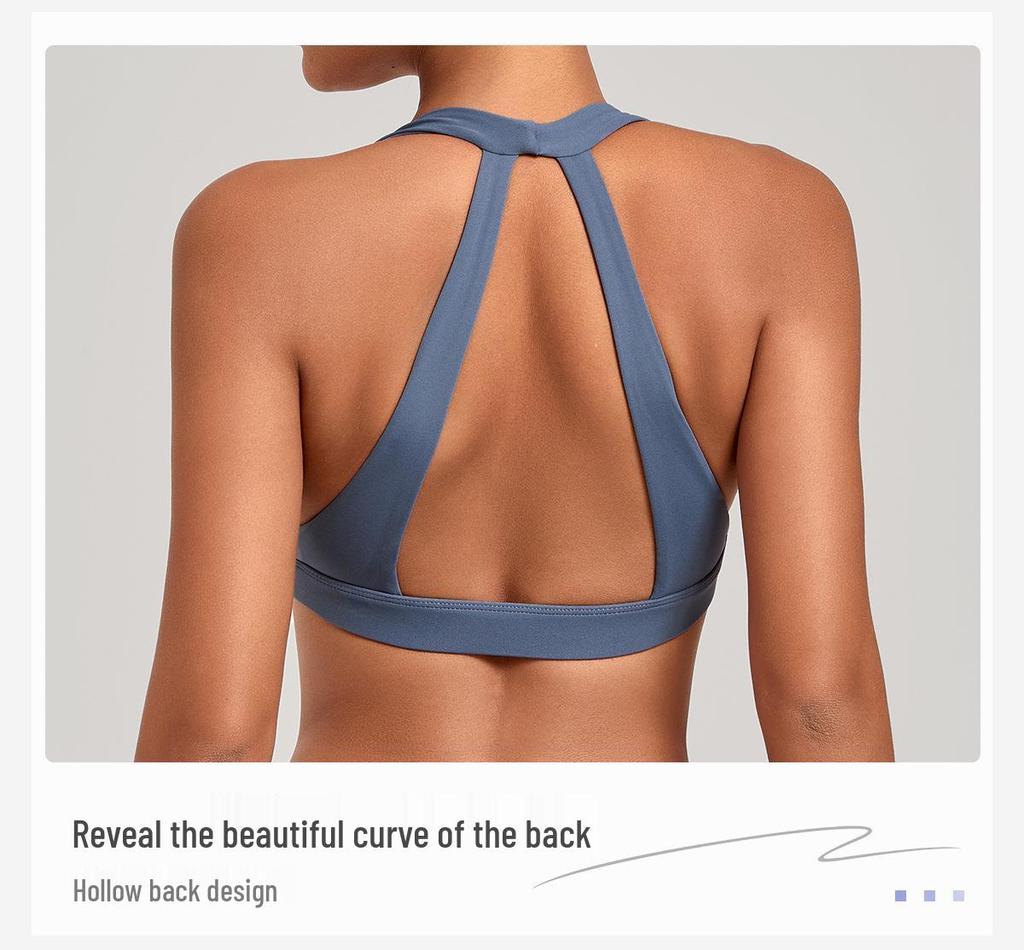Cross-Strap Halter Neck Yoga Bra for Running and Fitness