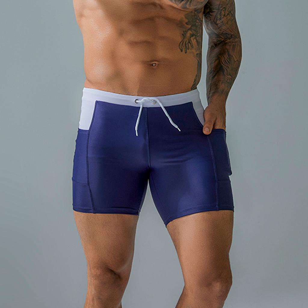 Mens Swim Trunk Swimwear Bathing Suit Swim Brief Square Leg Board Short