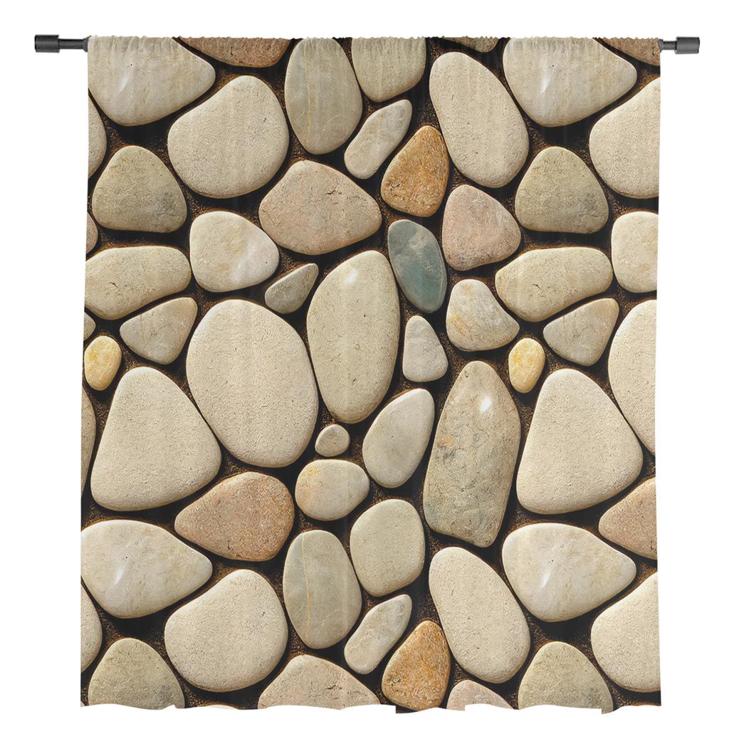 Perdele pentru fereastră din voal pur maro cu textura modernă de pietricele Perdele din tul pentru sufragerie pentru balcon, draperii