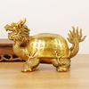 Brass Ornament Longevity Dragon Turtle Elderly Birthday Gift for Elders