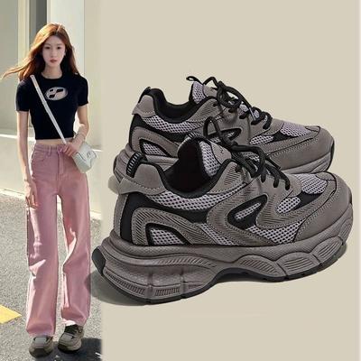 The Brand Has the Same Platform Dad Shoes for Women's 2025 New Spring and Autumn Heightening European Station Showing Small Casual Sports Shoes
