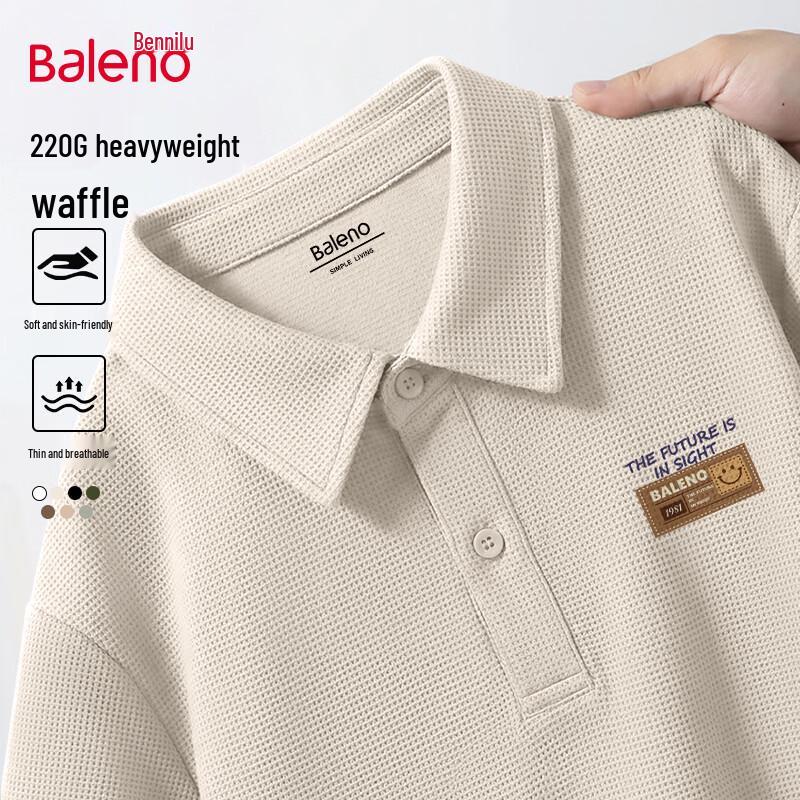Baleno Men s Waffle Knit Short Sleeve Polo Shirt L