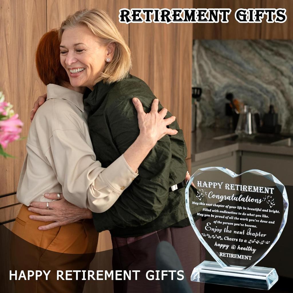 Retirement Gift for Women Men Crystal Best Retirement Gifts Keepsake Meaningful Farewell Gifts for Friends Leaving Gifts Plaque for Women Crystal