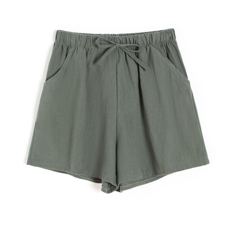 Summer New Loose Linen Cotton and Linen Large Size Student Sports and Leisure Shorts Women's Wide-leg Pants