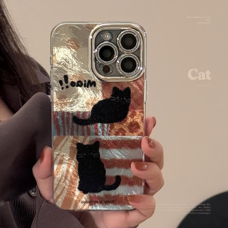 

Чехол для телефона с леопардовым принтом и вставками Черный кот Для iPhone 17 Pro Max Чехлы iPhone 17 Air 16E 16 15 13 12 11 14 7 8 Plus XS XR Чехол iPhone 17 Pro Max