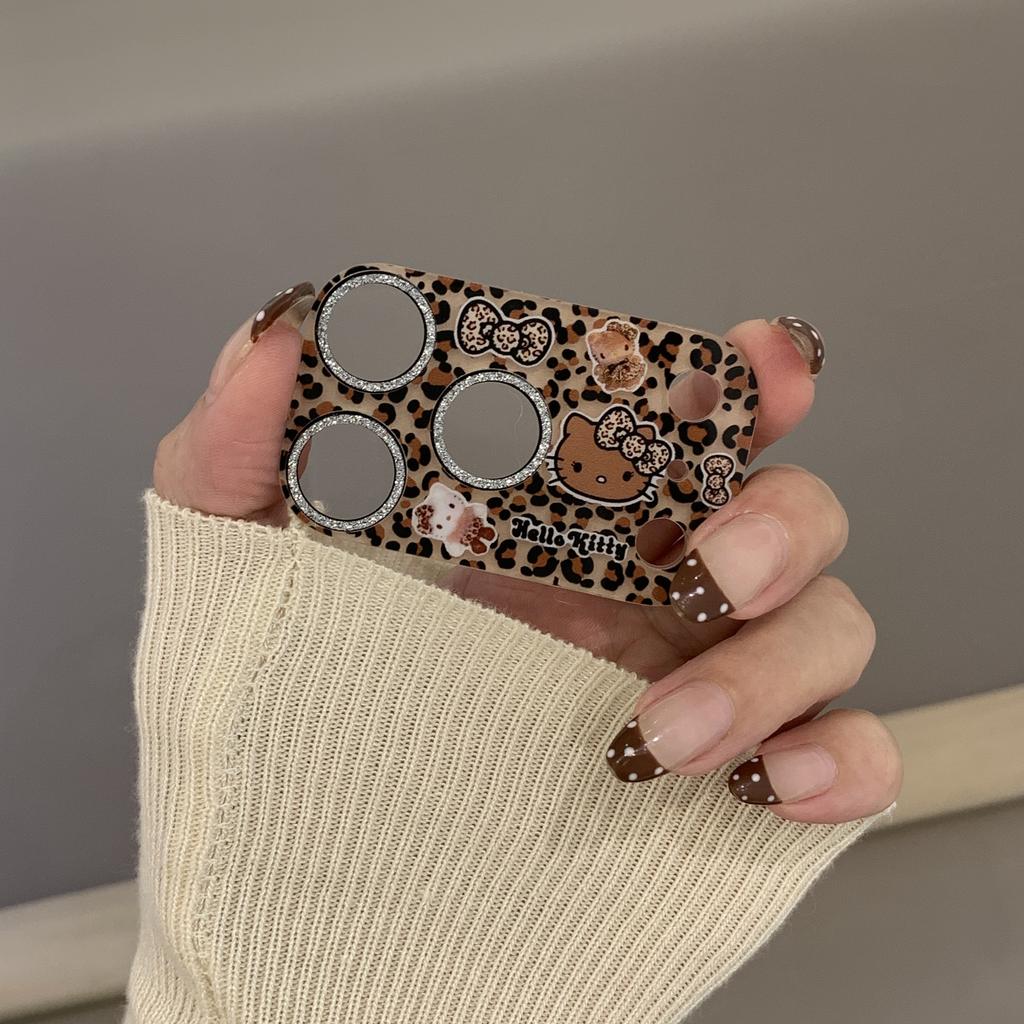 Korean INS Style Cartoon Animation Glitter Bling Camera Protector For IPhone 17 16 15 14 Pro Max Cap Kitty Lens Glass Screen Film Anti-Drop Armor