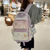 Wenyi Fan Contrasting Colors College Wind Large Capacity Backpack 25 New Cute Junior High School Student School Bag