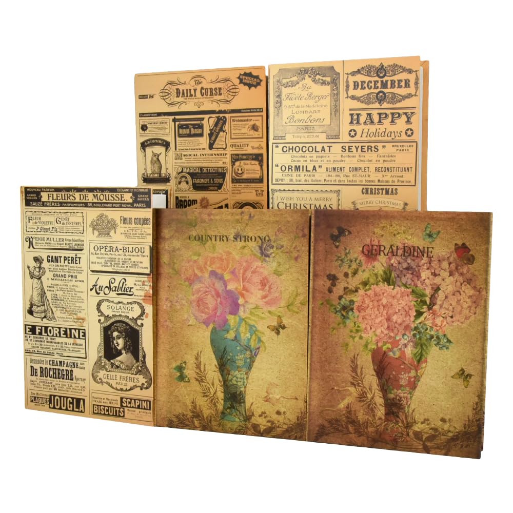 

MulaF Antique-Style Imitation Books, Perfect for Creating Ambiance, Photography Props, Home Decor, and Lightweight Display, Set of 5