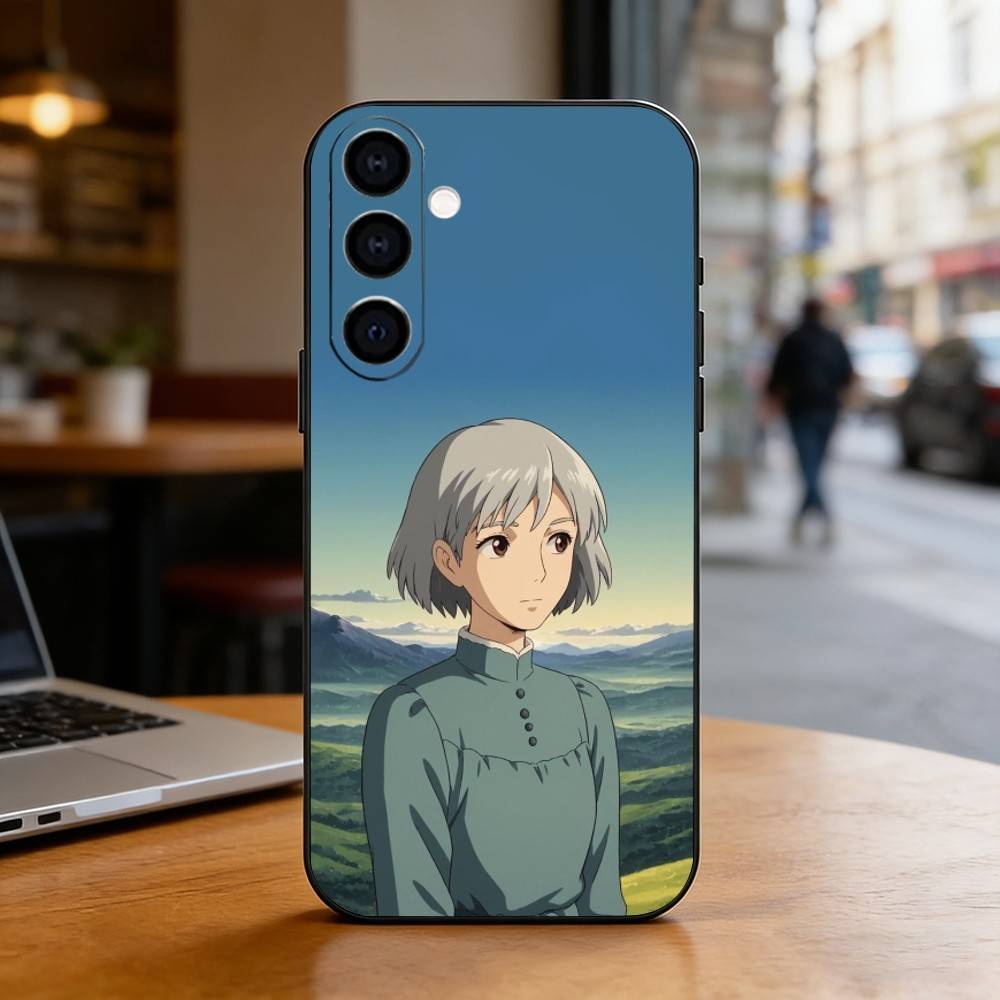 Howl's Moving Castle Sophie Phone Case Black Silicone Soft For Samsung Galaxy A73,A72,A71,A70,A53,A52,A51