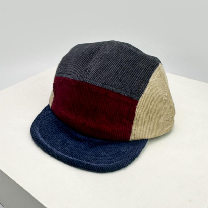New Unisex Retro Embroidery Color Block Baseball Hats Corduroy Breathable Simple Sunshade Peaked Caps Versatile Fashion Street