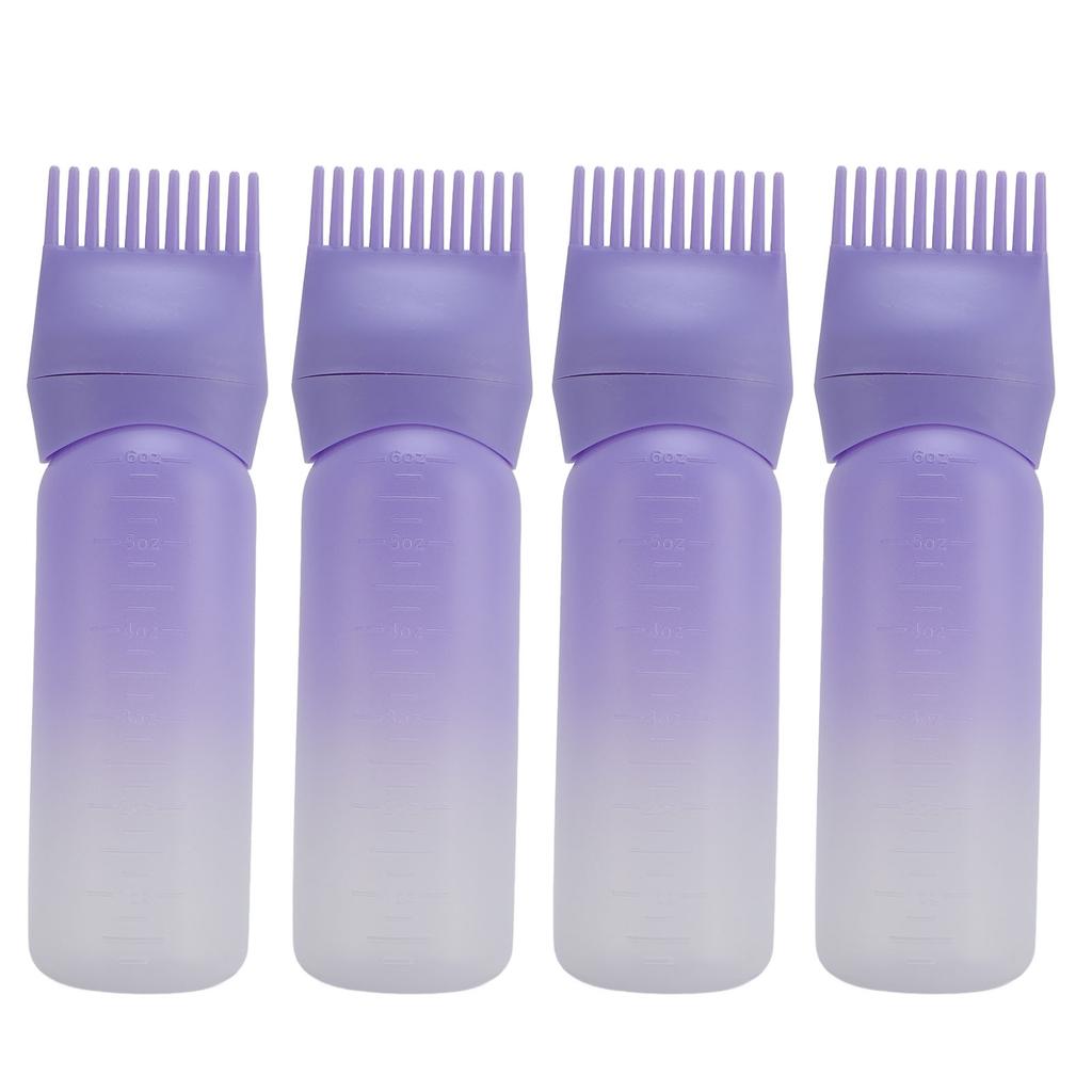 4pcs Root Comb Applicator Bottle Hair Oil Applicator Bottle Applicator Brush with Graduated Scale