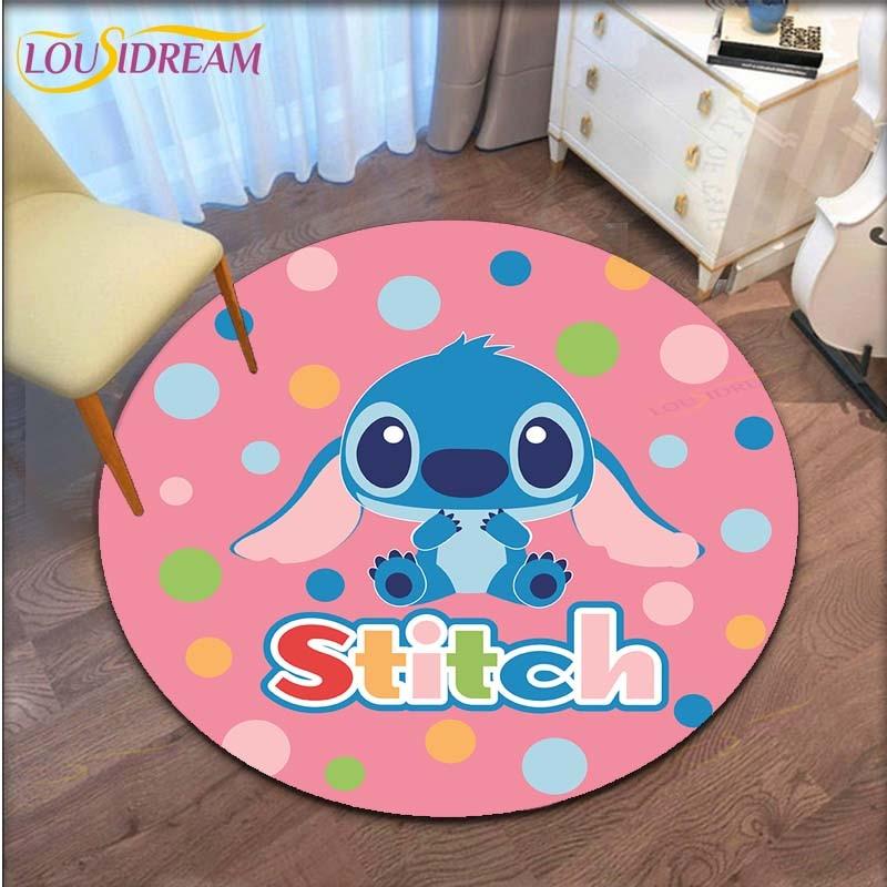 Cartoon Stitch Round Carpet for Living Room Carpet Floor Rug Bath Mat Bedroom Carpet for Children's Room Doormat