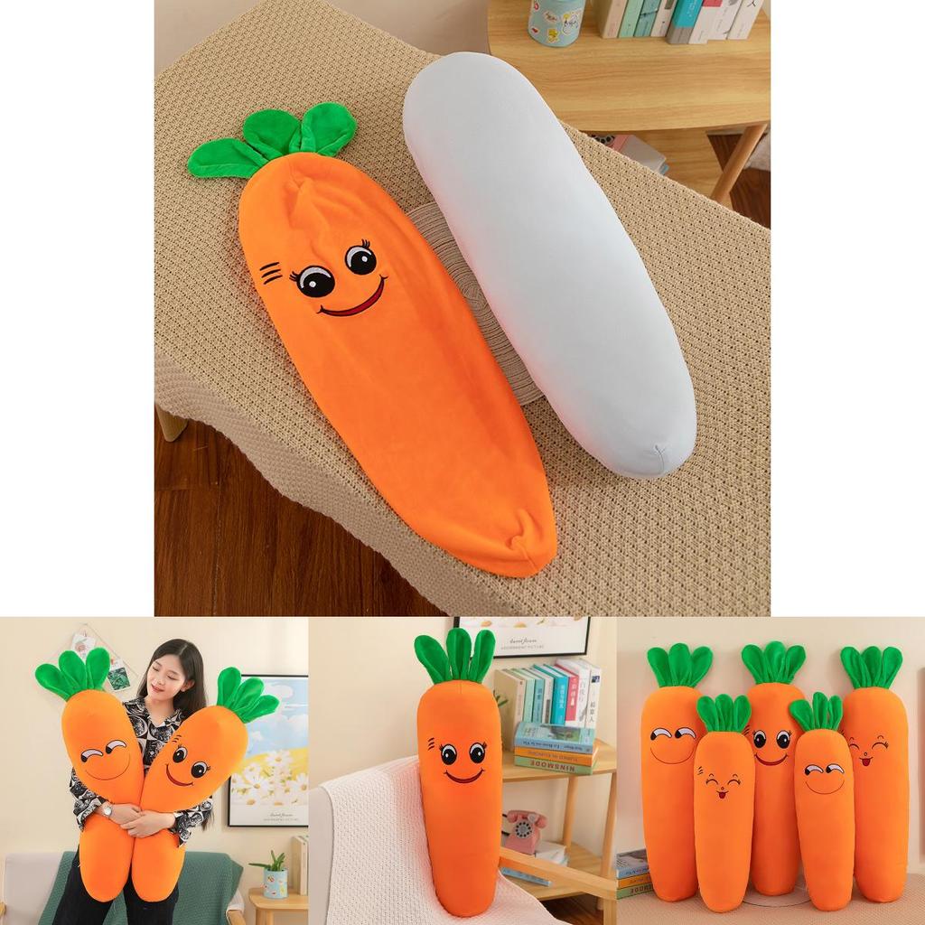 Ultraweiches Karotten-Plüsch-Körperkissen zum Umarmen, entzückendes Stofftier, bezauberndes Bettkissen