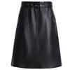 Womens High Waist Straight Midi Skirt Solid Color Sheepskin Blend A-line Fall 2026 Plus Size 26