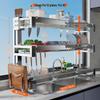 Miflame Double-Layer 95cm Stainless Steel Kitchen Sink Drain Rack