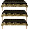 3pcs Roaring 1920's Party Decorations Great 20’s Plastic Tablecover Table Cloth for Black and Gold Birthday Music Party for Hollywood 1920s