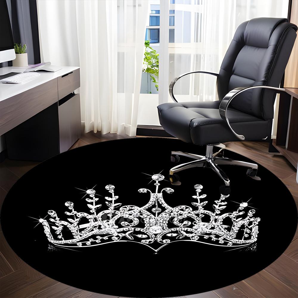 1pc Crown Chair Carpet for Office, Non-slip, Soft and Durable Office Rug for Decoration, Perfect for Office yy260325083