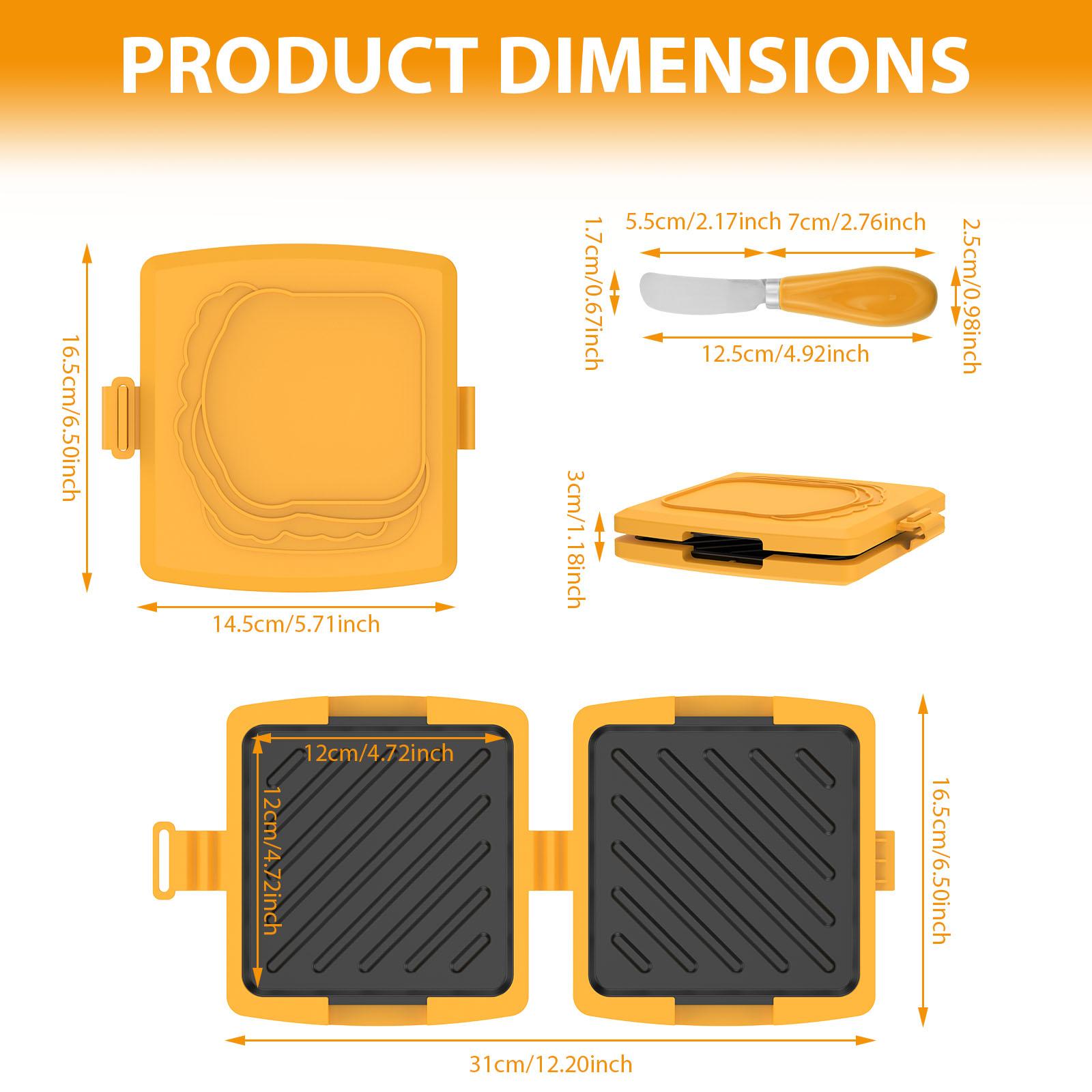 

Microwave Sandwich Maker Wireless Toaster with Adjustable Silicone Straps Sandwich Panini Maker Even Cooking for Crispy Toaster