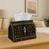 1pc Egyptian Hieroglyphic Decorative Ancient Symbol Pattern Golden Black Tissue Box with Storage Organizer for Home, Kitchen, Car, Easy To Clean And D