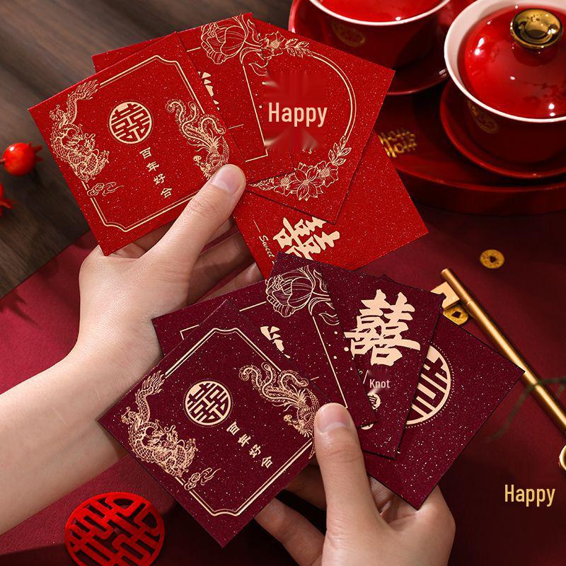 Mini Red Lai See Door Stopper with Double Happiness Design for Weddings