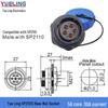 Weipu SP21 IP68 Waterproof 3-Core Aviation Plug with Rear Nut, 9-Pin Solder Connection.