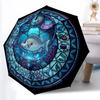 Futuristic Fish Glass Pattern Umbrella, Portable and Foldable Design, 8 Ribs, a Casual Accessory for Halloween, Christmas, and Birthday Gifts.