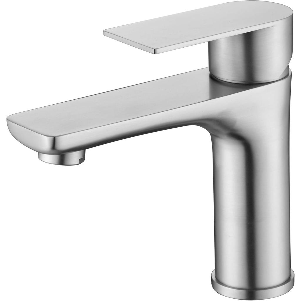 Bathroom Faucets for Sink Lavatory Faucet 304 Stainless Steel Single Hole Single Handle, Gun Gray