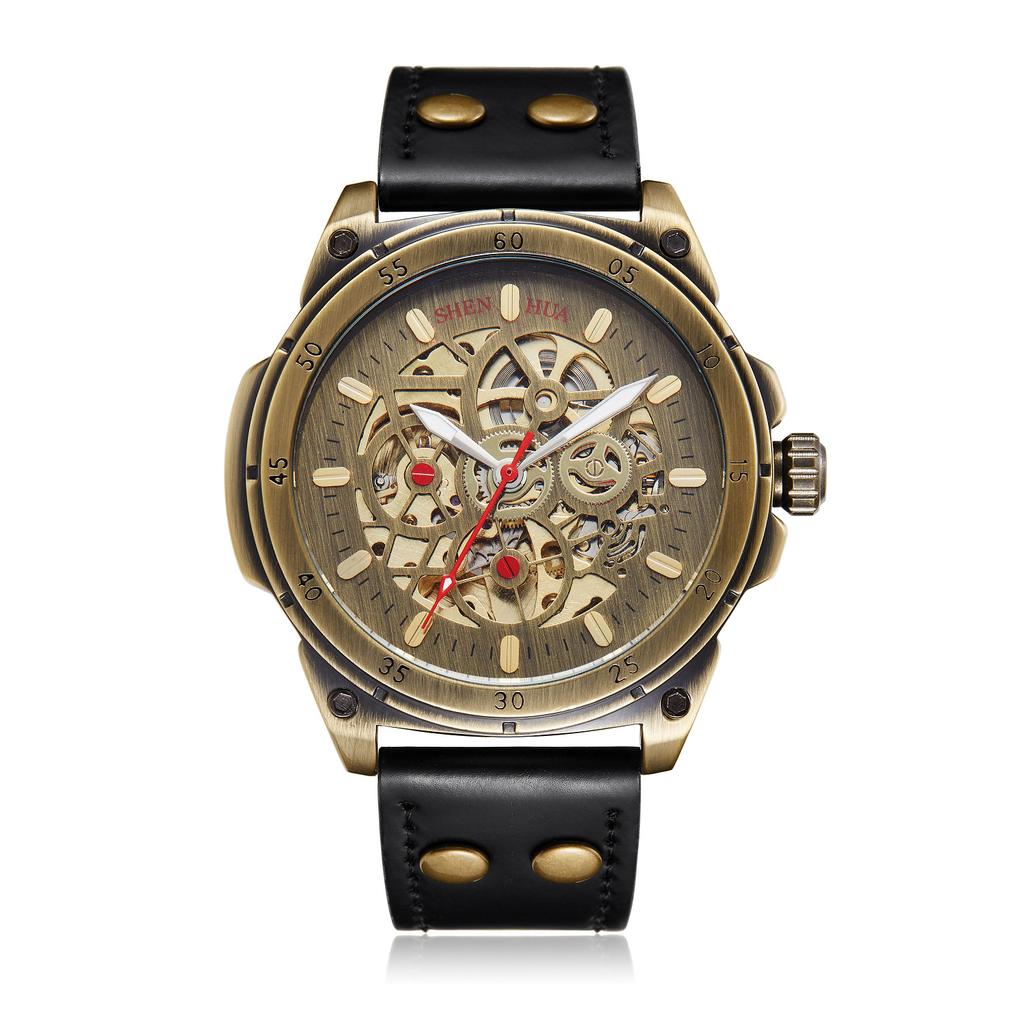 Senua Shenhua Herren Mechanische Uhr Mode High-End Hohl Retro Armband Automatische Mechanische Uhr