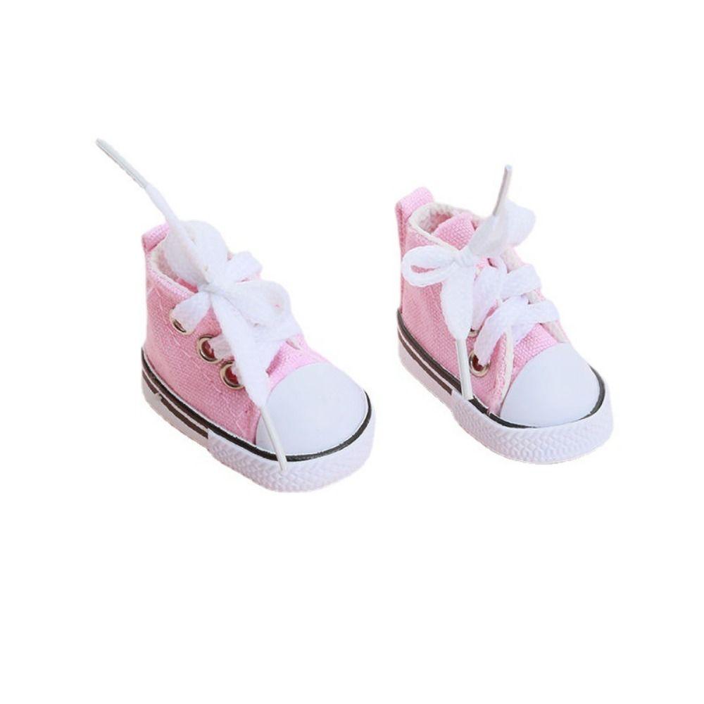 1 Pair DIY Doll Canvas Shoes 5.5cm Length Doll Sneakers 1/6 Scale Mini Sneakers  BJD Doll Shoes