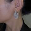 New  Luxury Zircon Front And Rear Cross Curved Droplet Earrings With Advanced Fashion Women'S Festival Party Accessories