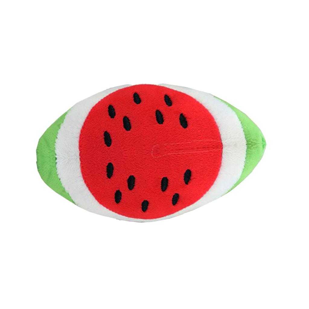 Plush Dog Toy Soft Bite Resistant Teeth Grinding Watermelon Shape Stuffed Pet Chew Toy for Puppy