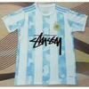 Maglia da Calcio Signature Stussy Retro Brasile Argentina Portogallo Maglia da Allenamento Calcio Uomo Donna Manica Corta