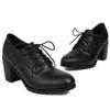 Fashion Casual High Heels Pumps Loafers Shoes Brown Black Women's Heeled Lace-up Casual Party Office Oxfords Shoes Large Size 45