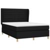 3128599 vidaXL Lit à sommier tapissier avec matelas Noir 140x190 cm Tissu