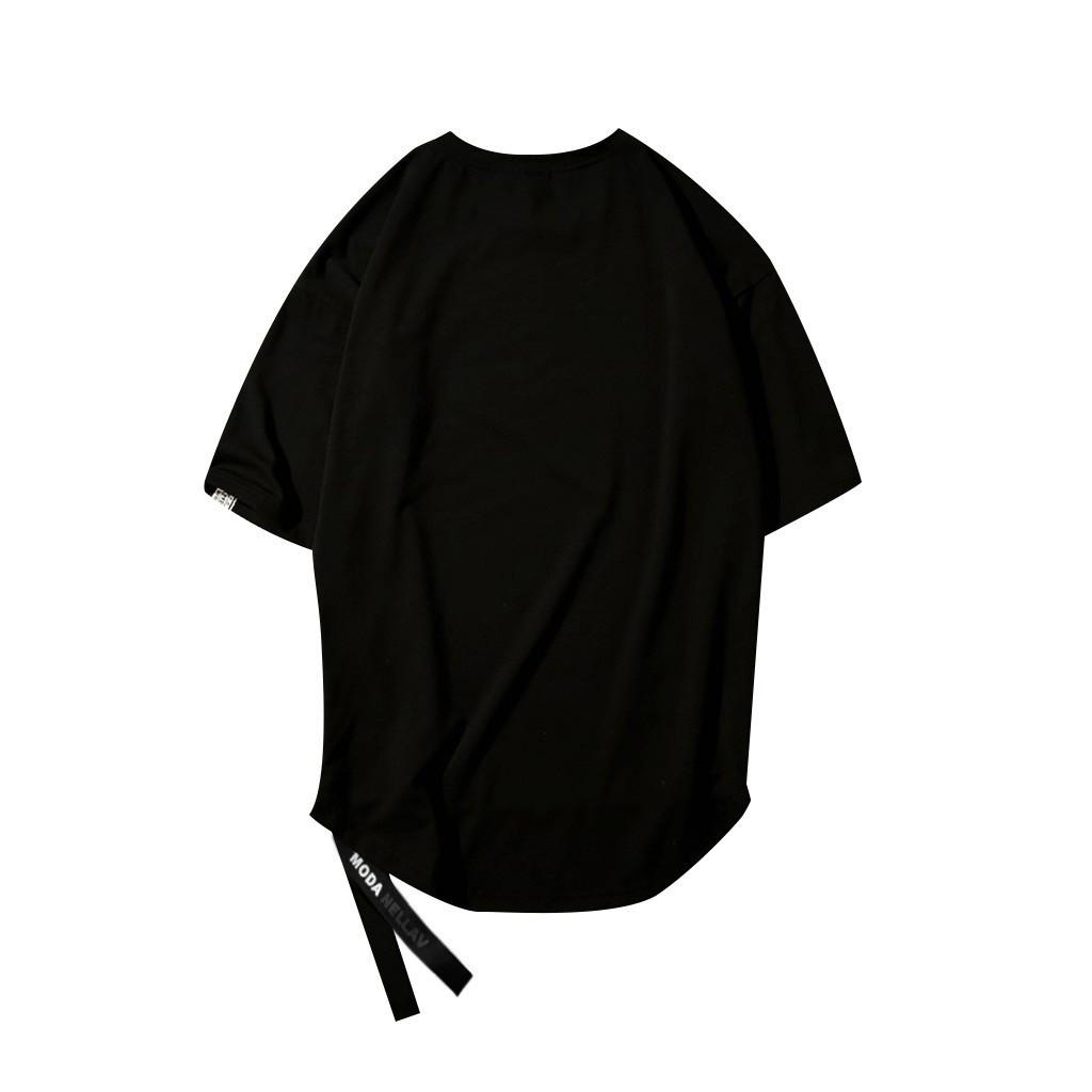Pánské letní tričko s krátkým rukávem na zip ve stylu hip hopu na zip