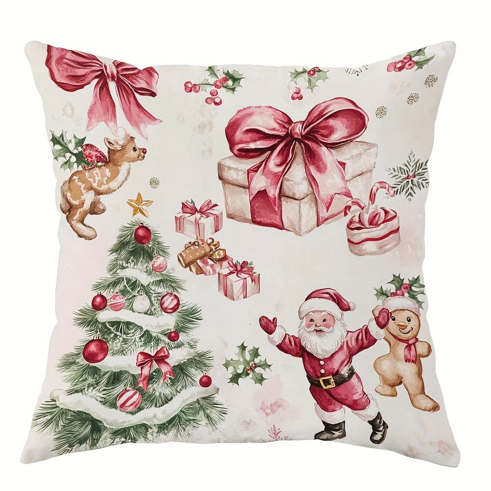 Christmas Themed Pillowcases: Santa, Trees, Bows & More for Festive Decor! Sofas, Bedroom Pillow Covers, Holiday Gifts