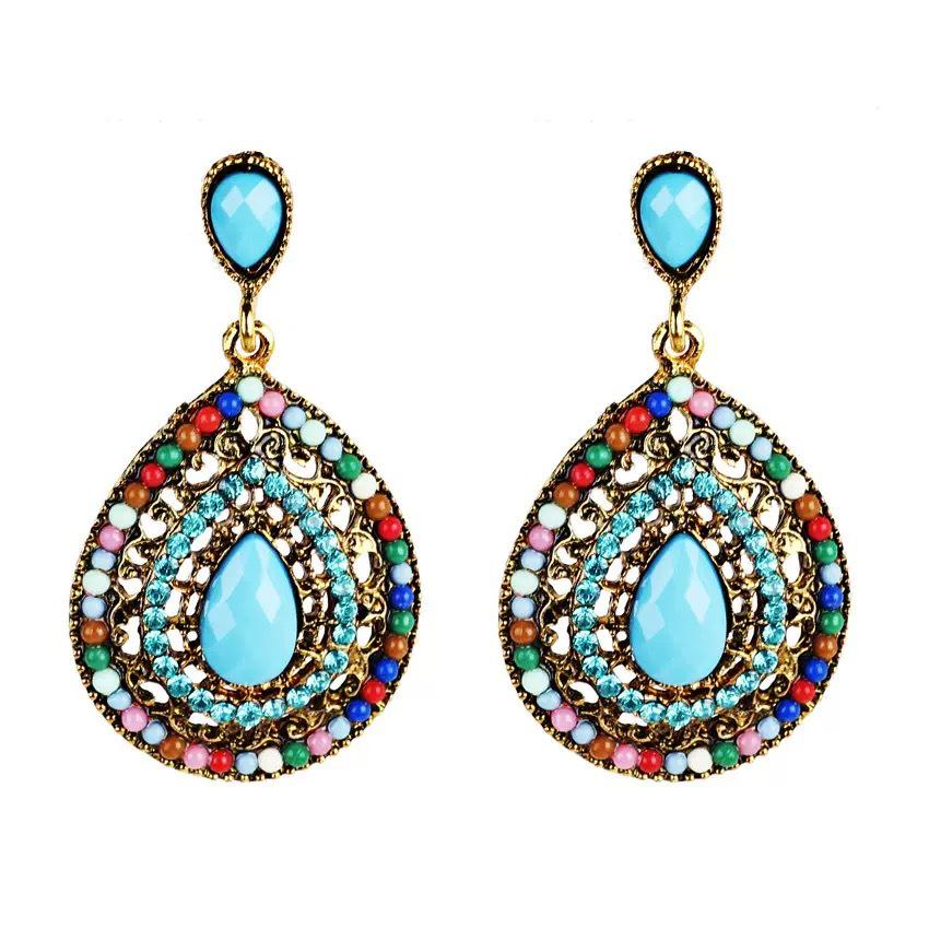 European  American Retro Water Drop Seed Bead Earrings - Bestselling Ethnic Exotic Style